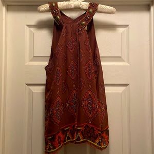 ICE Sleeveless top with beaded accents